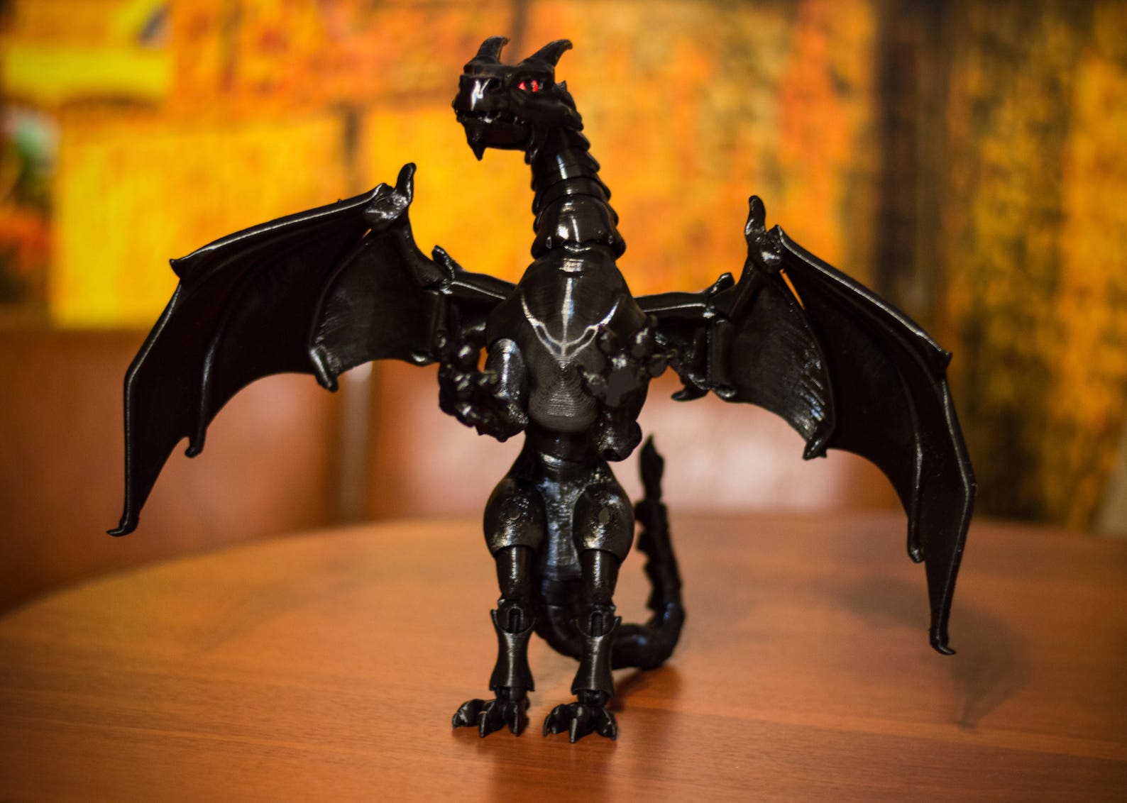 Articulated Black Dragon Dragon Figure Etsy