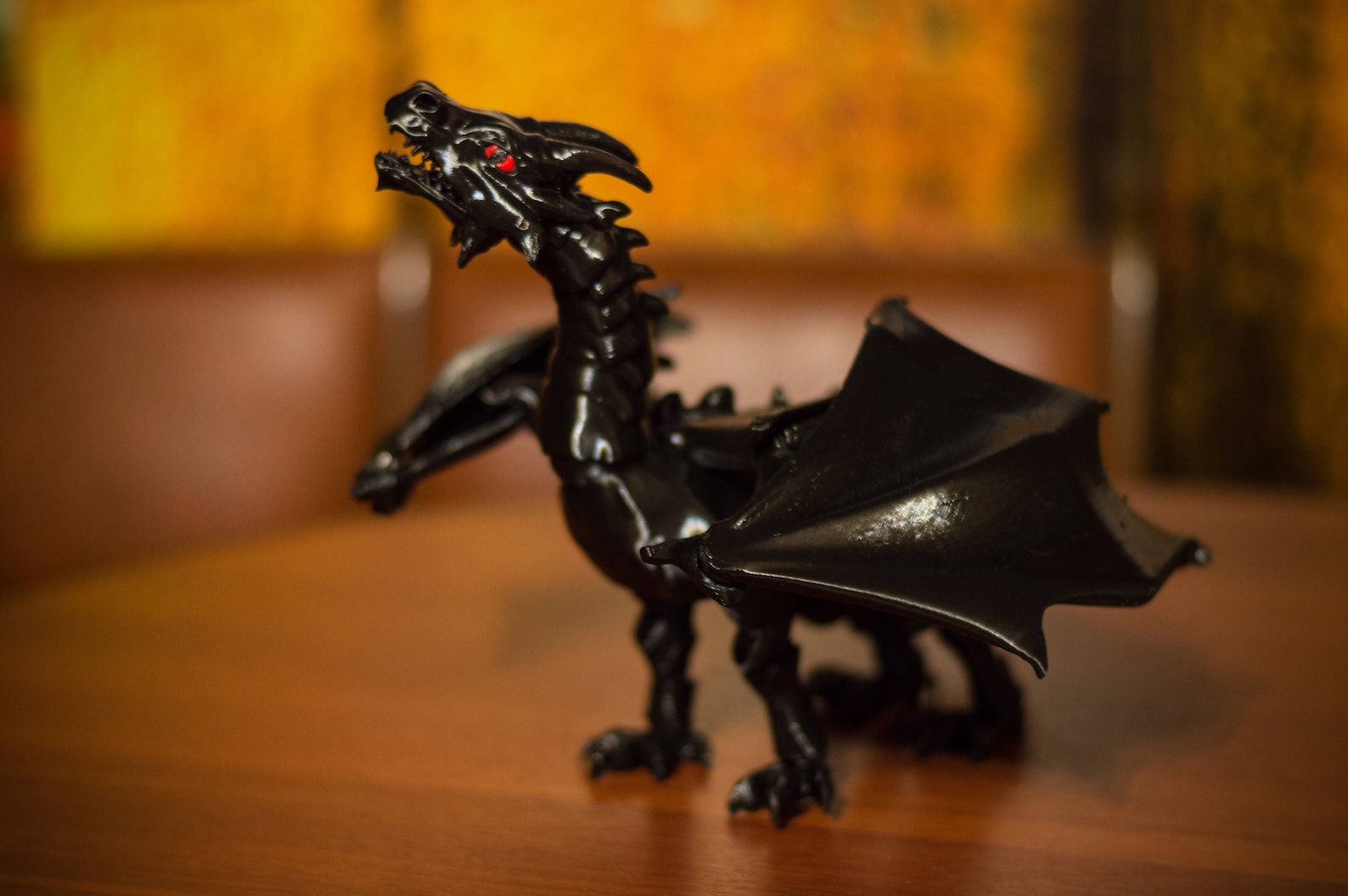 Articulated Black Dragon Dragon Figure Etsy