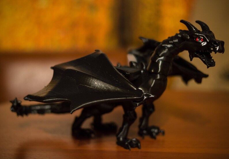 Articulated Black Dragon Dragon figure Etsy