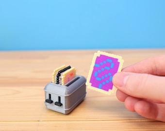Miniatuurbroodroosterset voor gebak en broodrooster - 3D-geprinte broodrooster - Perler Bead