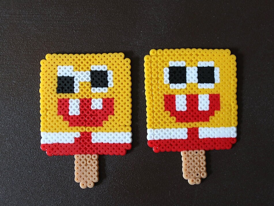 Spongebob Popsicle Perler Bead Art Etsy