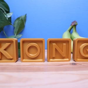 Donkey Kong Country Golden "KONG" Letters - 3D Printed Display Pieces