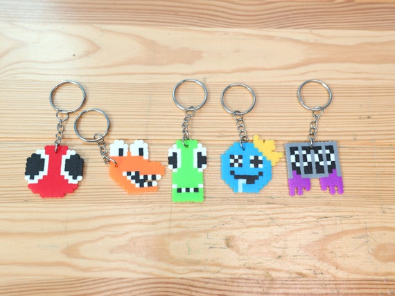 Rainbow Friends Roblox Keychains Perler Bead Art Red/orange/green/blue/ purple 