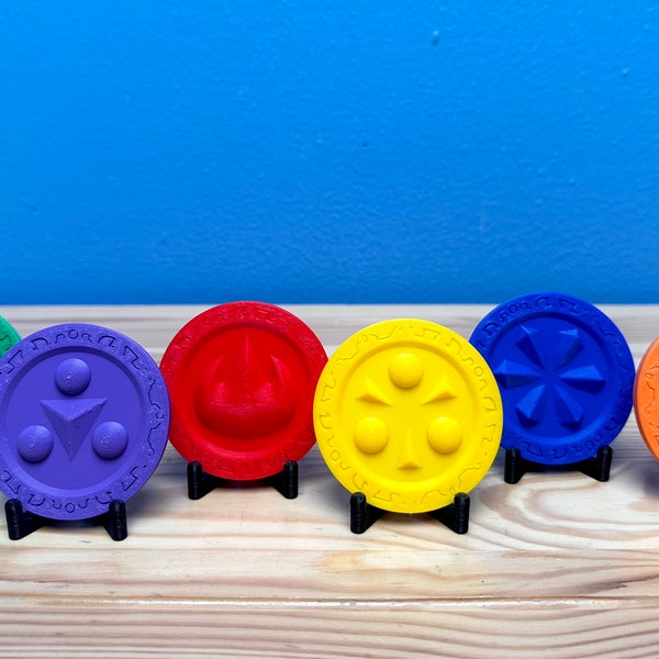 Replica Sages Medallions - Zelda: Ocarina Of Time - 3D Printed With Optional Display Stand