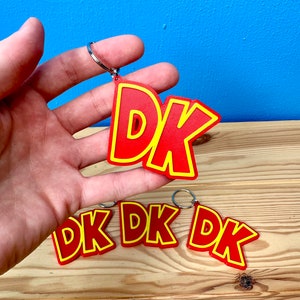 Donkey Kong "DK" Logo Keychain - 3D Printed