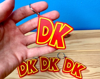 Donkey Kong "DK" Logo Keychain - 3D Printed