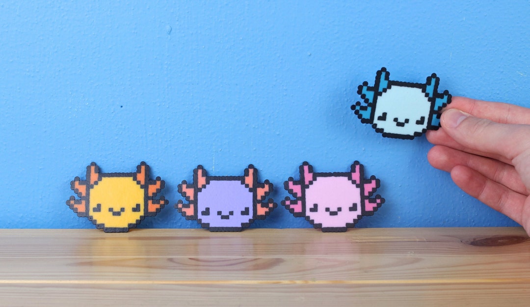 Axolotl Perler Bead Art or Keychain Etsy