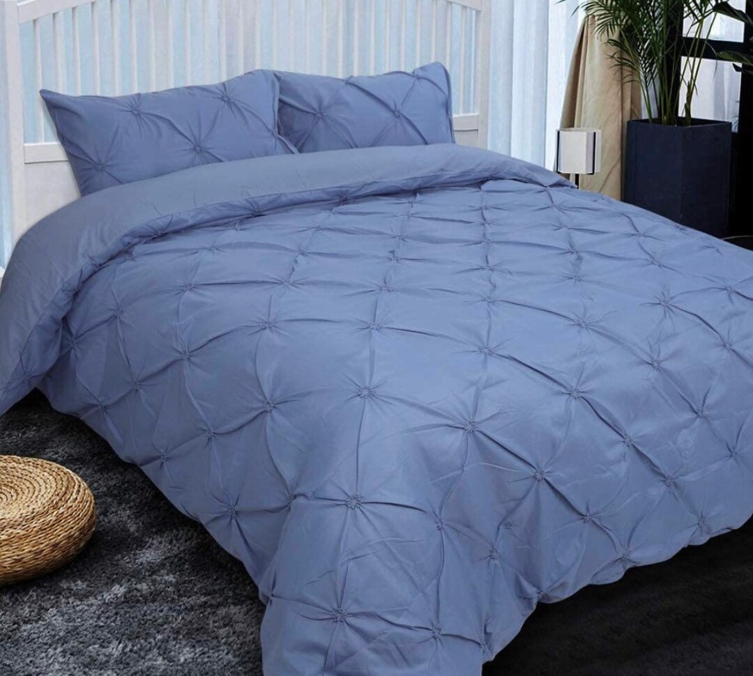 King Size Weighted Blanket 4 piece Pintuck Duvet Cover 2 Etsy España
