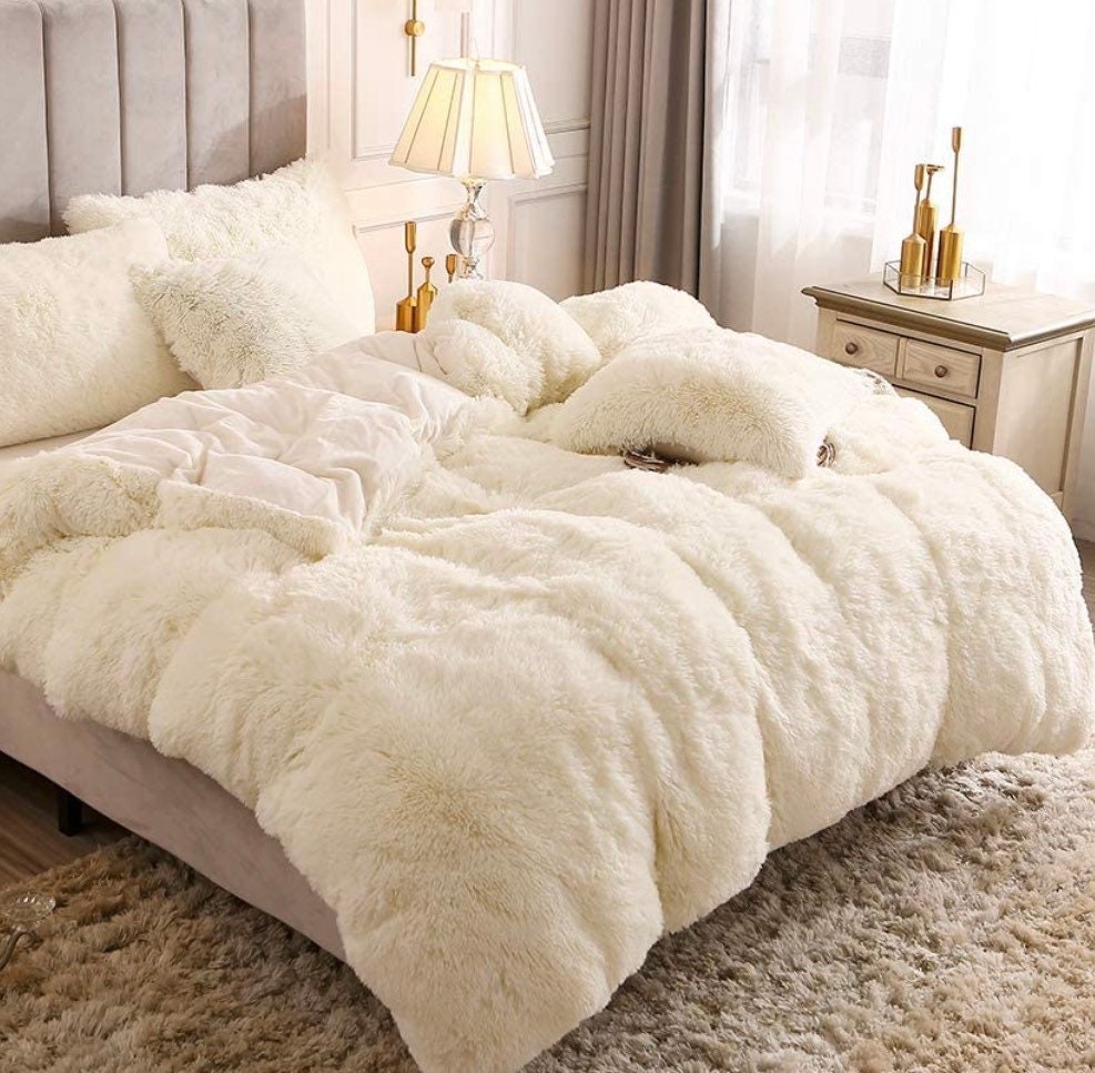 Light Beige King Bed Size Weighted Blanket luxury Plush Etsy Sweden