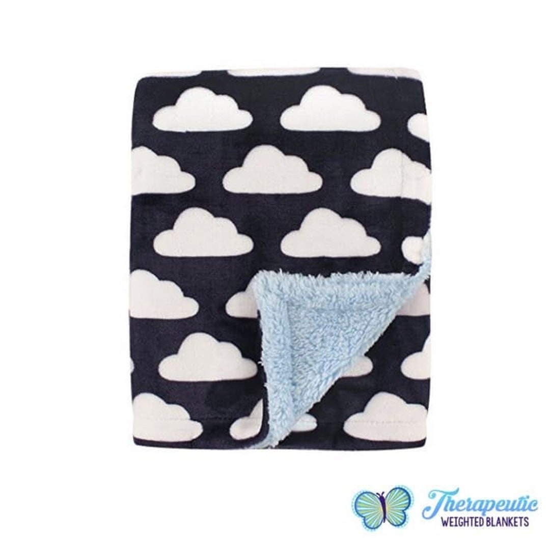 Blue & White Clouds Child Toddler Weighted Blanket And Or Weighted Lap 