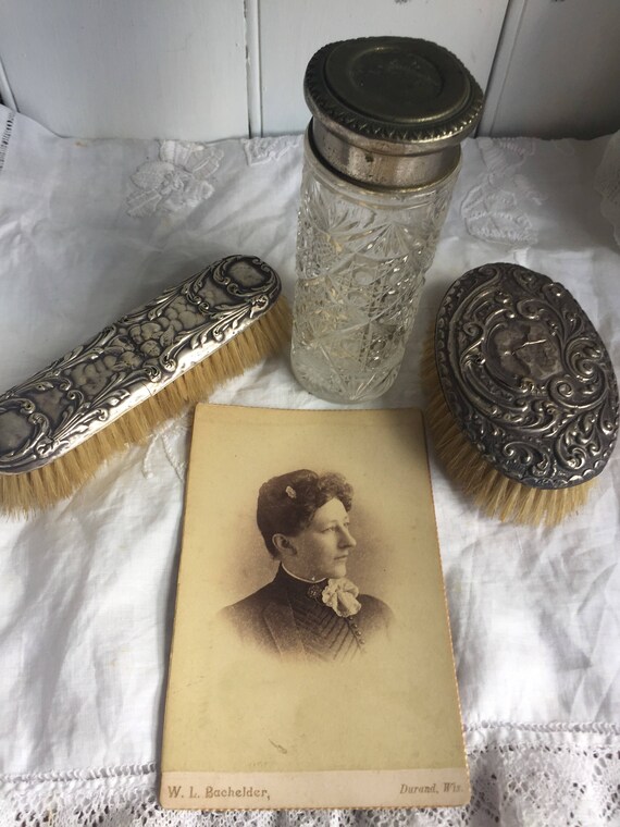 Victorian sliver dressing table set