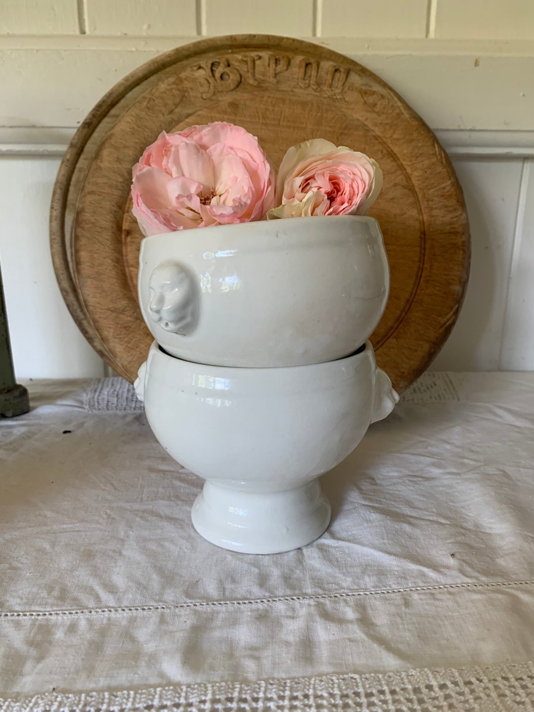2x French Lion Head Soup Bowls Etsy Australia