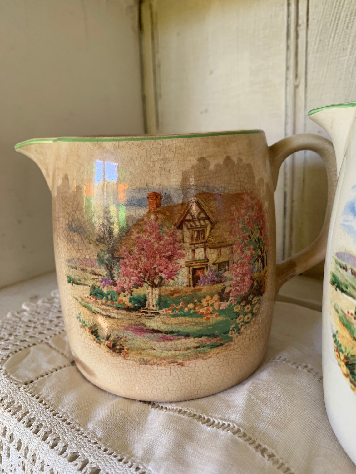 2xmatching farmhouse creamer jugs Etsy