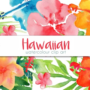 Hawaiian Watercolour Summer Clip Art