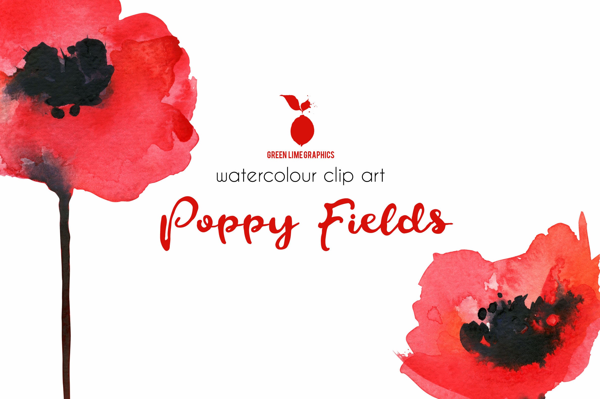 Clipart aquarel klaproos: bloemen op herdenkingsdag (digitaal papier) -  Etsy België, image size:2375x1579