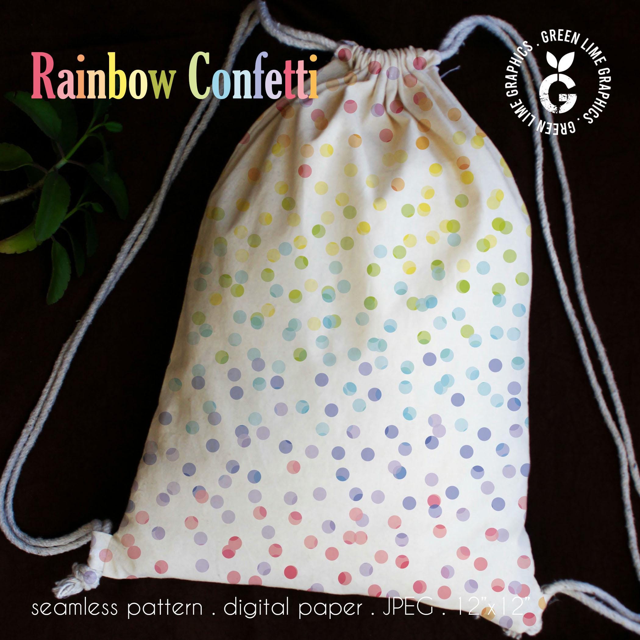 Rainbow Confetti Seamless Pattern: Colorful Digital Paper (digital ...