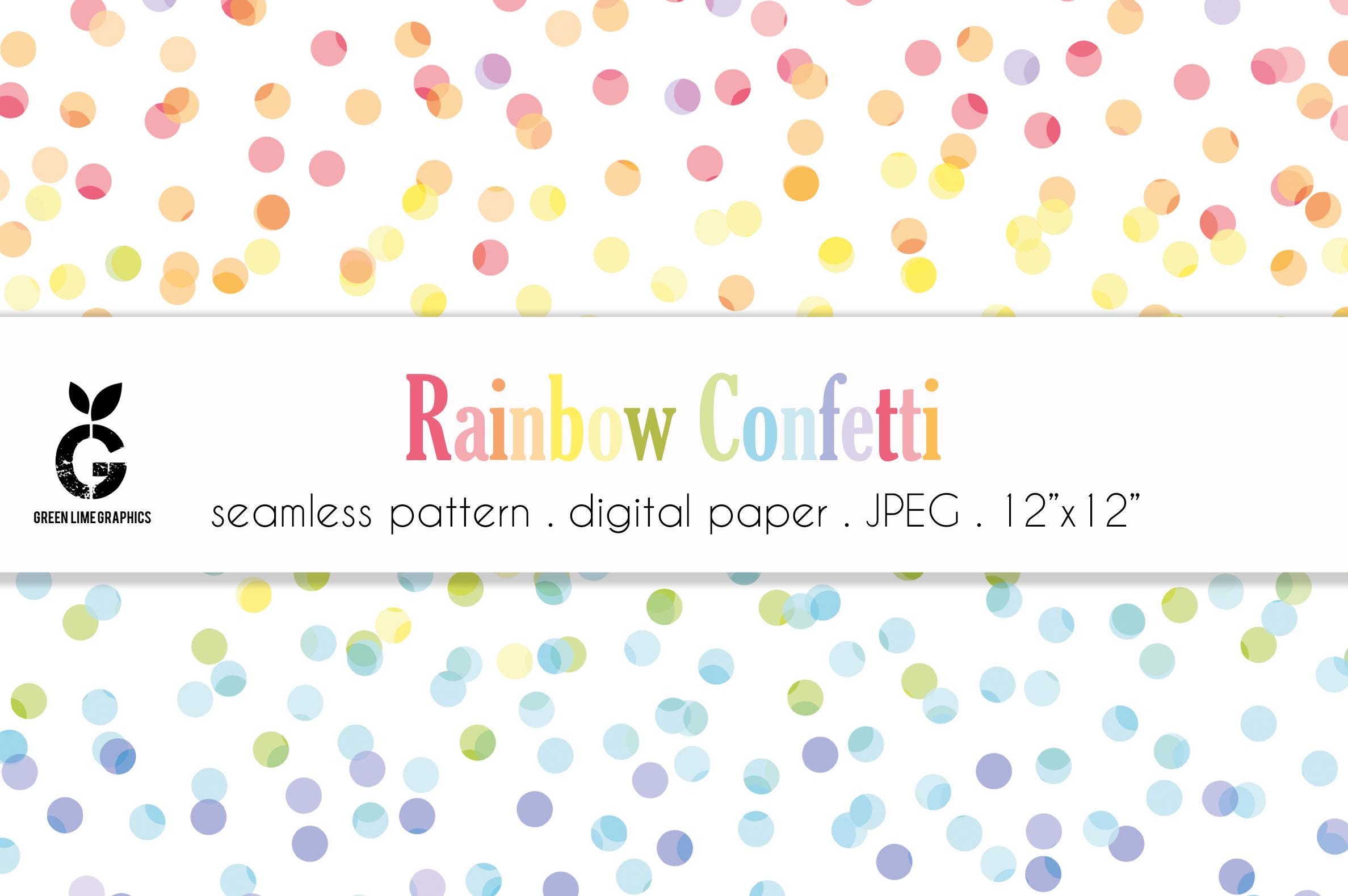 Rainbow Confetti Seamless Pattern: Colorful Digital Paper (digital ...