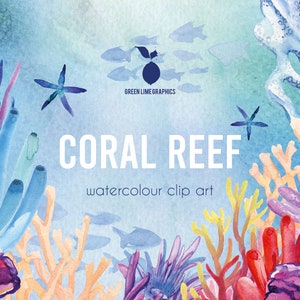 Watercolour Coral Reef Clipart, Marine Clipart, Ocean clipart, Coral png, Reef, Under the Sea, Clean Beaches, Reef clipart, PNG, download