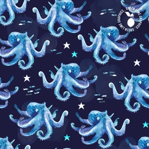 Octopus Seamless Pattern: Sea Life Fabric Design (Digital Download)