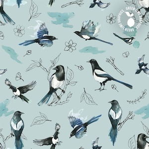 Magpie seamless pattern, magpie digital paper, magpie sublimation, magpie printable, birds seamless pattern, birds sublimation, birds repeat