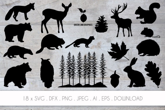 Animals Svg Bundle, Forest Animals Silhouettes, Deer Bundle Svg