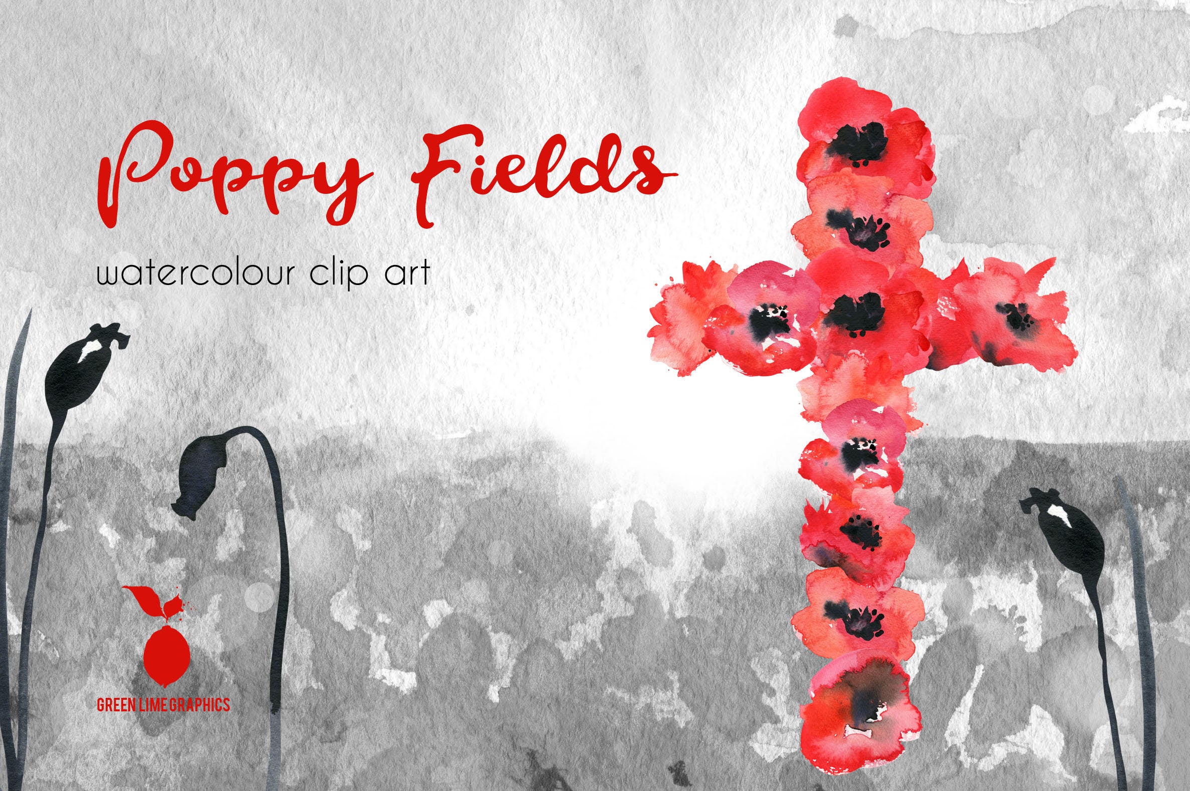 Clipart aquarel klaproos: bloemen op herdenkingsdag (digitaal papier) -  Etsy België, image size:2375x1579