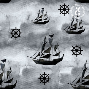 Piratenschiff Seamless Pattern: Nautical Adventure Fabric (JPEG Digital Download)