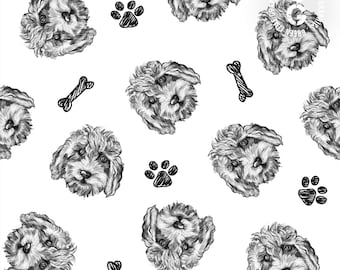 Cockapoo seamless pattern, Dog Seamless Pattern, Spoodle Seamless pattern, Cockerdoodle, Dog lover pattern, poodle pattern