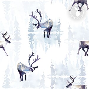 Rentier nahtloses Muster, Lappland nahtloses Muster, Weihnachtsstoffdesign, Rentier Textildesign, Rentier Rapportmuster, download
