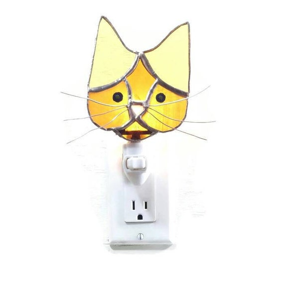 Veilleuse Vitrail Chat Decoration Chambre Enfants Cadeau De Etsy