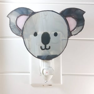 Koala stained glass night light, birth gift, children's room decorations, children's party gift, shower gift image 2
