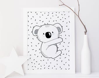 Koala – Poster / Card – Wall Decoration for Babies and Children – Trois Petits Potes