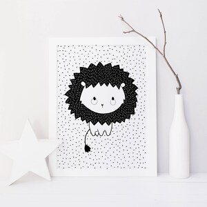 Lion – Affiche et Carte – Décoration pour Chambre Enfant et Bébé – Trois Petits Potes