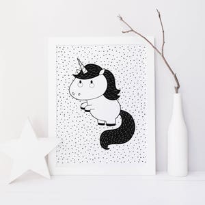 Licorne – Affiche et Carte – Décoration pour Chambre Enfant et Bébé – Trois Petits Potes
