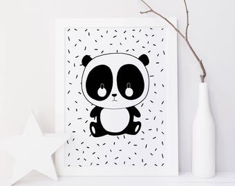 Panda – Poster / Card – Wall Decoration for Babies and Children – Trois Petits Potes