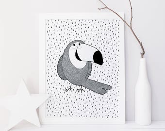 Tucan – Poster / Card – Wall Decoration for Babies and Children – Trois Petits Potes