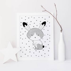 Lapin – Affiche et Carte – Décoration pour Chambre Enfant et Bébé – Trois Petits Potes