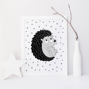 Hérisson – Affiche et Carte – Décoration pour Chambre Enfant et Bébé – Trois Petits Potes
