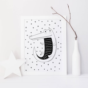 Crocodile – Affiche et Carte – Décoration pour Chambre Enfant et Bébé – Trois Petits Potes