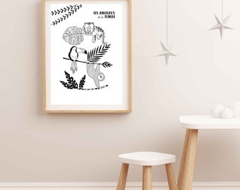 Savannah Animals – Poster – Wall Decoration for Babies and Children – Trois Petits Potes