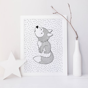 Loup – Affiche et Carte – Décoration pour Chambre Enfant et Bébé – Trois Petits Potes