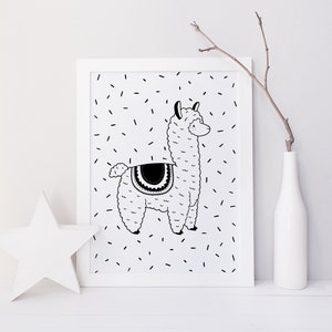 Lama – Affiche et Carte – Décoration pour Chambre Enfant et Bébé – Trois Petits Potes