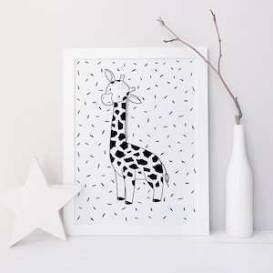 Girafe – Affiche et Carte – Décoration pour Chambre Enfant et Bébé – Trois Petits Potes