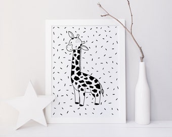 Giraffe – Poster / Card – Wall Decoration for Babies and Children – Trois Petits Potes
