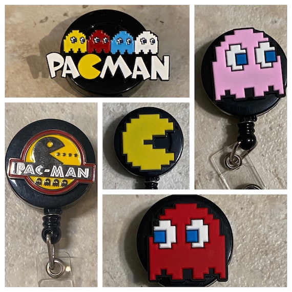 PAC Man Badge Reel, Red Ghost, Pink Ghost, Blue Ghost, Pac-man