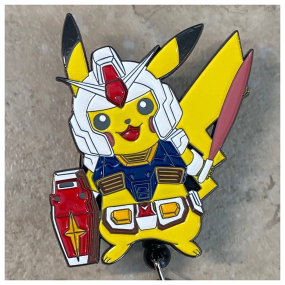 Pikachu gundam badge reels, Pokemon, anime, Squirtle, bulbasaur,  retractable, emt, rn, nurse, doctor, paramedic, japanese