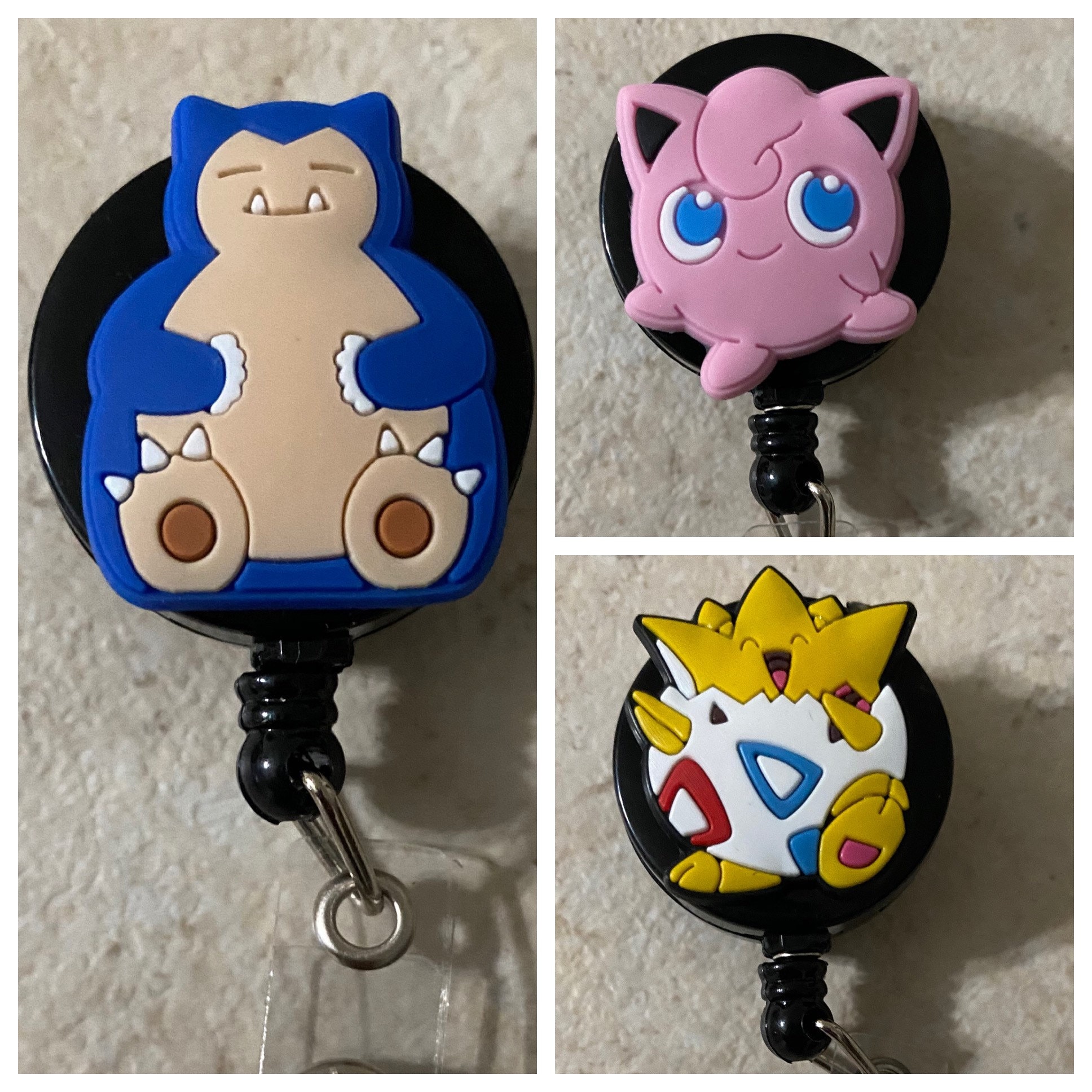Pokémon Badge Reel, ID Holder, Detective Pikachu, Snorlax, Mew