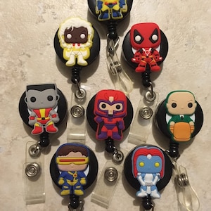 Xmen superhero wolverine badge reel, Deadpool, storm, mystique, magneto, cyclops, colossus, professor x, id holder, rn, nurse, medic, teache