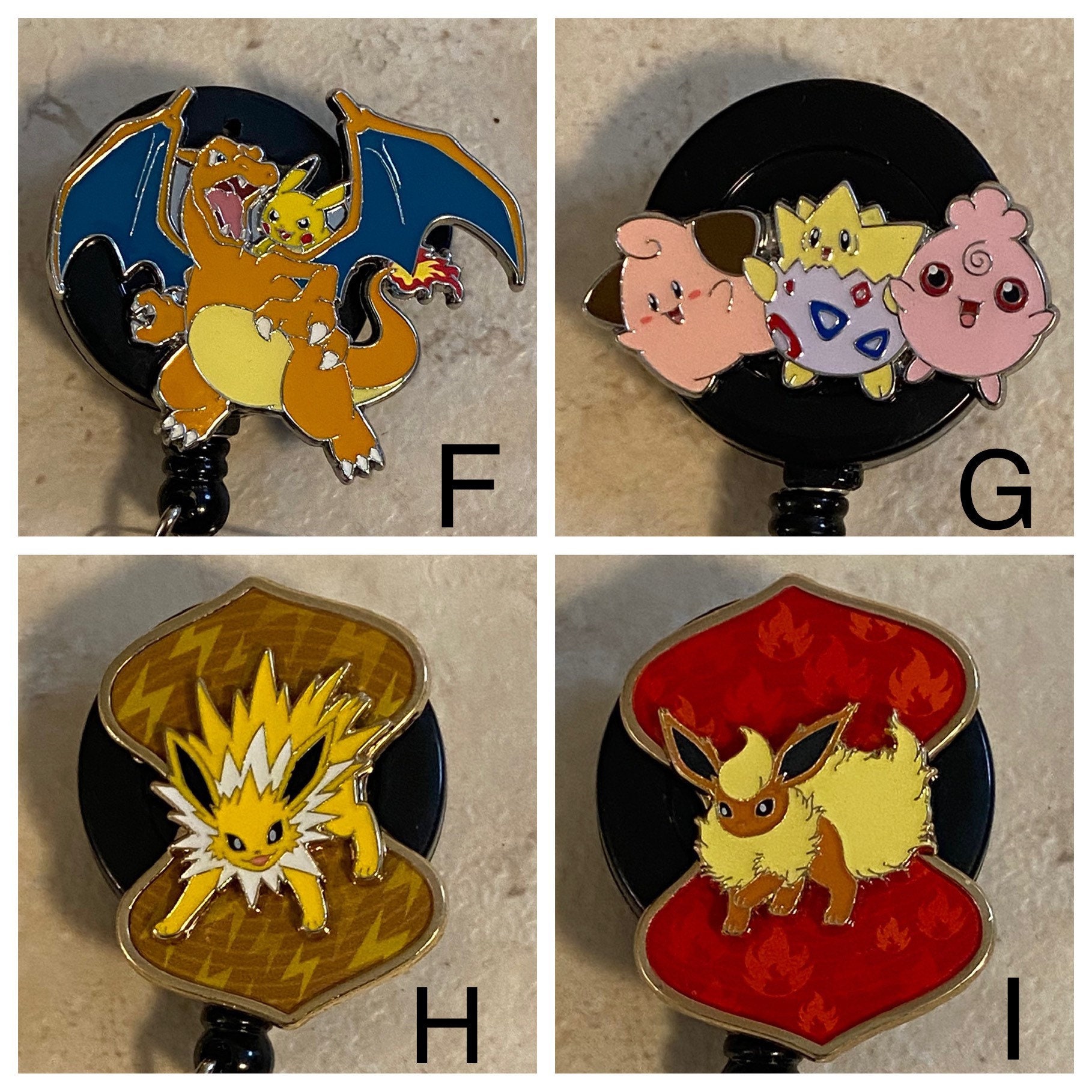 Pokemon, Badge Reel, Id Holder, Pikachu, Charizard, Gengar