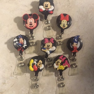 Disney Mickey Mouse badge reel, Minnie Mouse, minnie, mickey, rn, nurse, vet, doctor, teacher, id holder